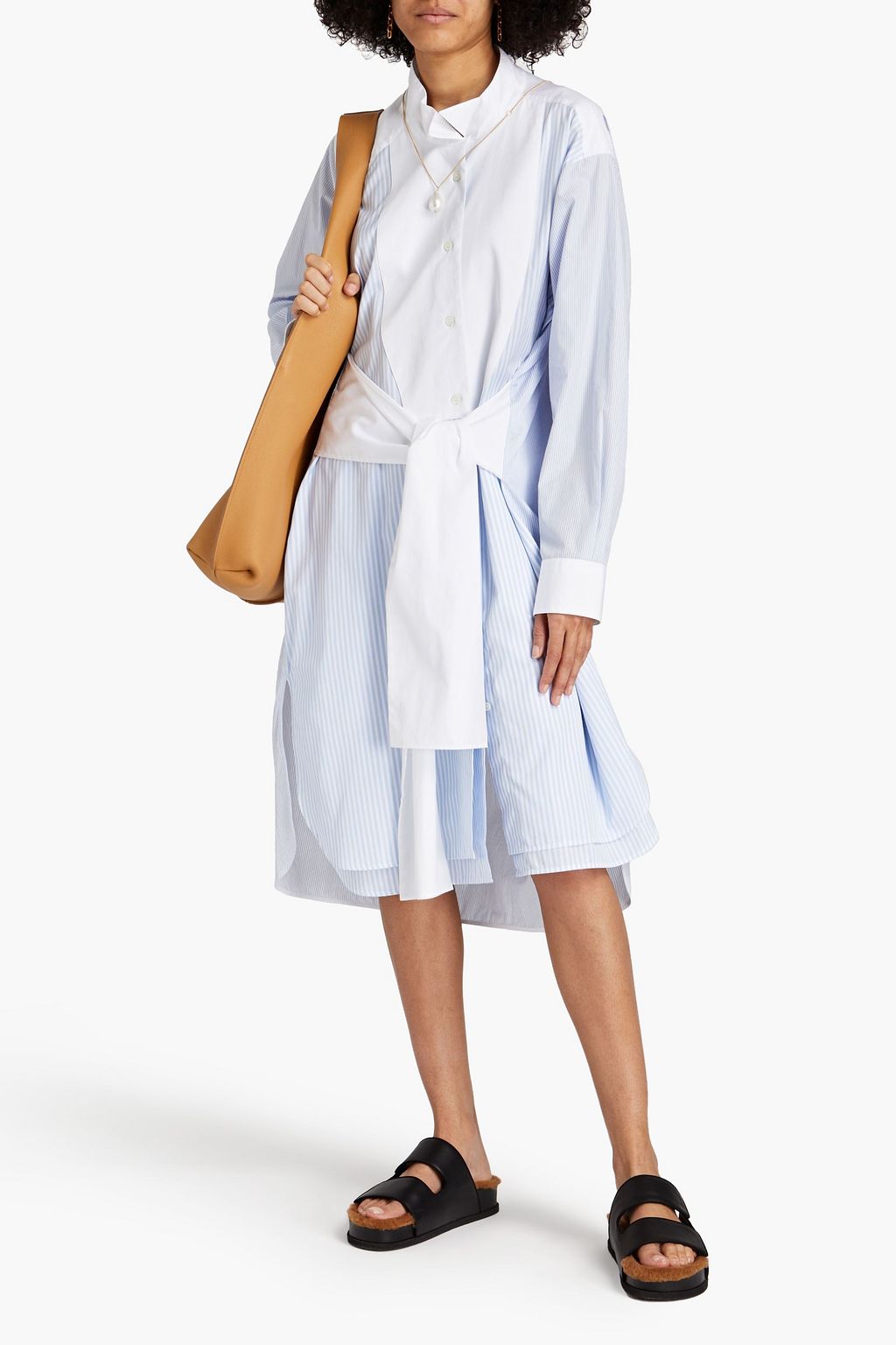 LOEWE Striped cotton-poplin midi shirt dress