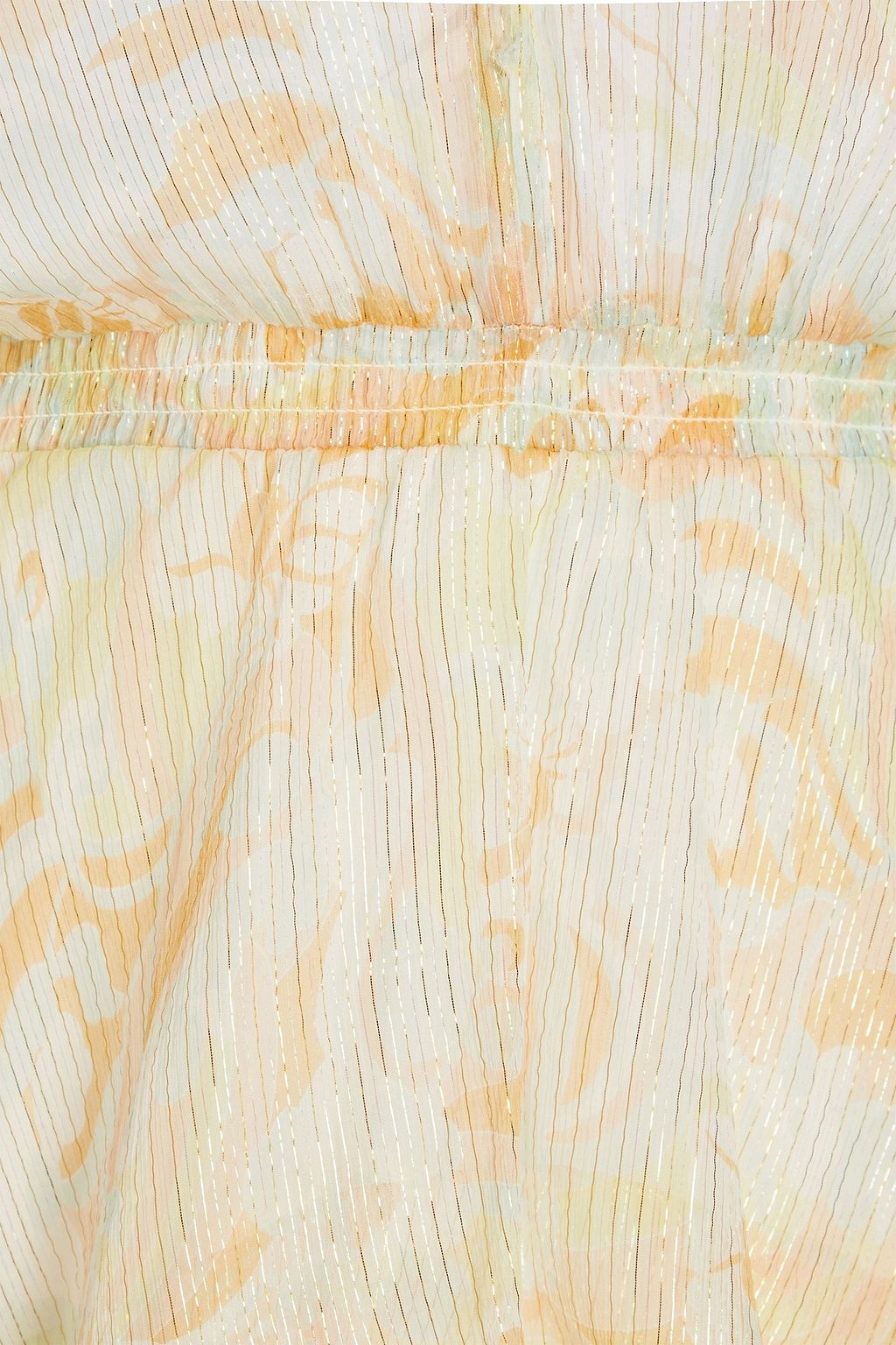 MAJE 프린트 실크 혼방 오간자 티어드 미디 드레스