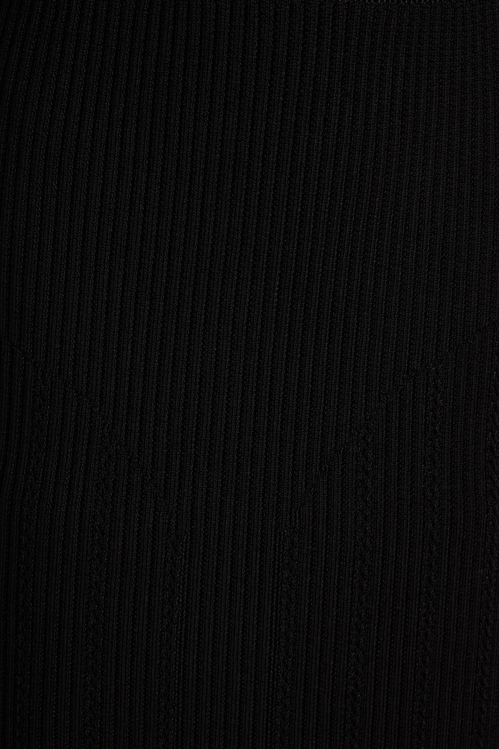 BALMAIN Cutout pointelle-knit midi dress