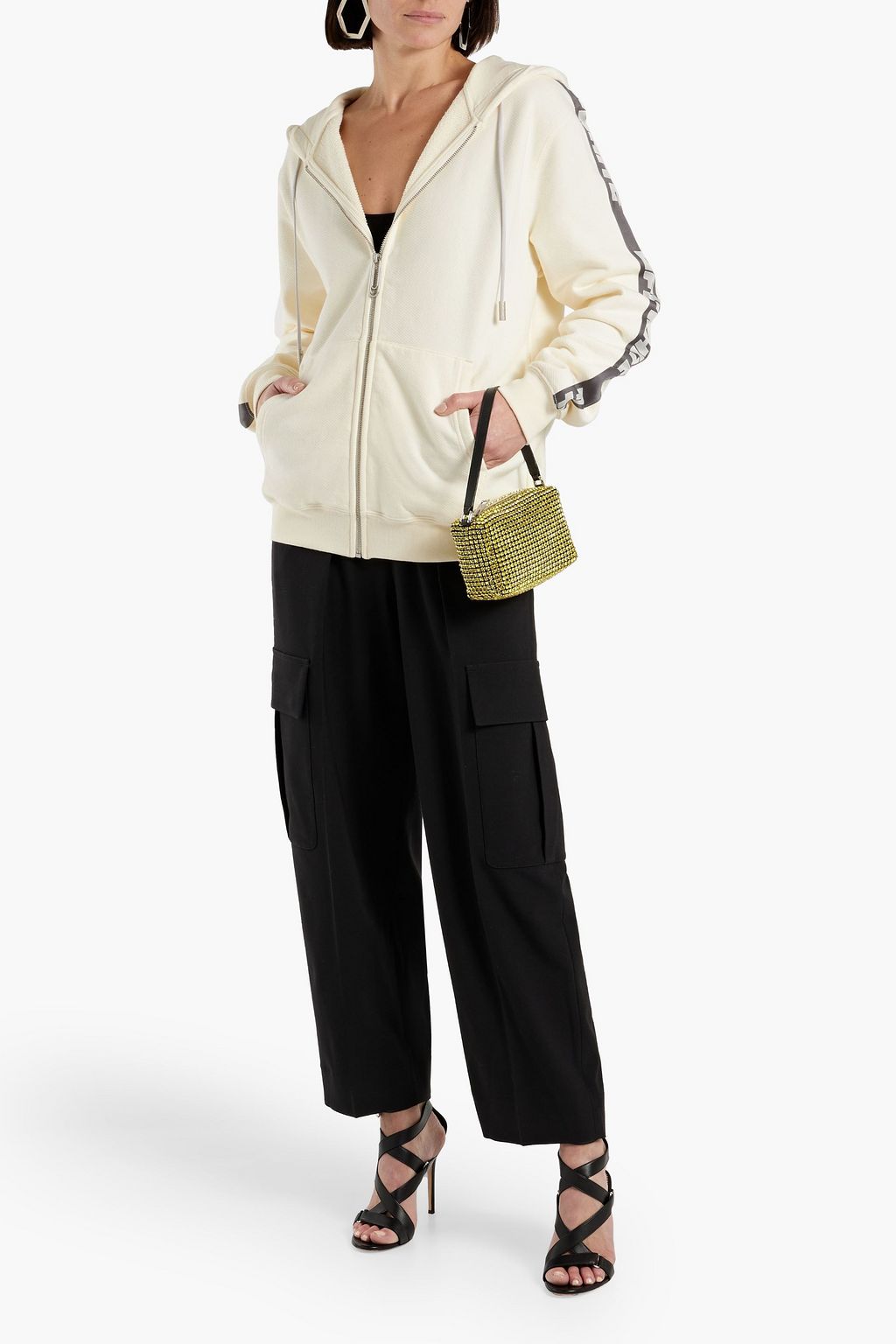 OFF-WHITE™ Monogram-trimmed French cotton-terry zip-up hoodie