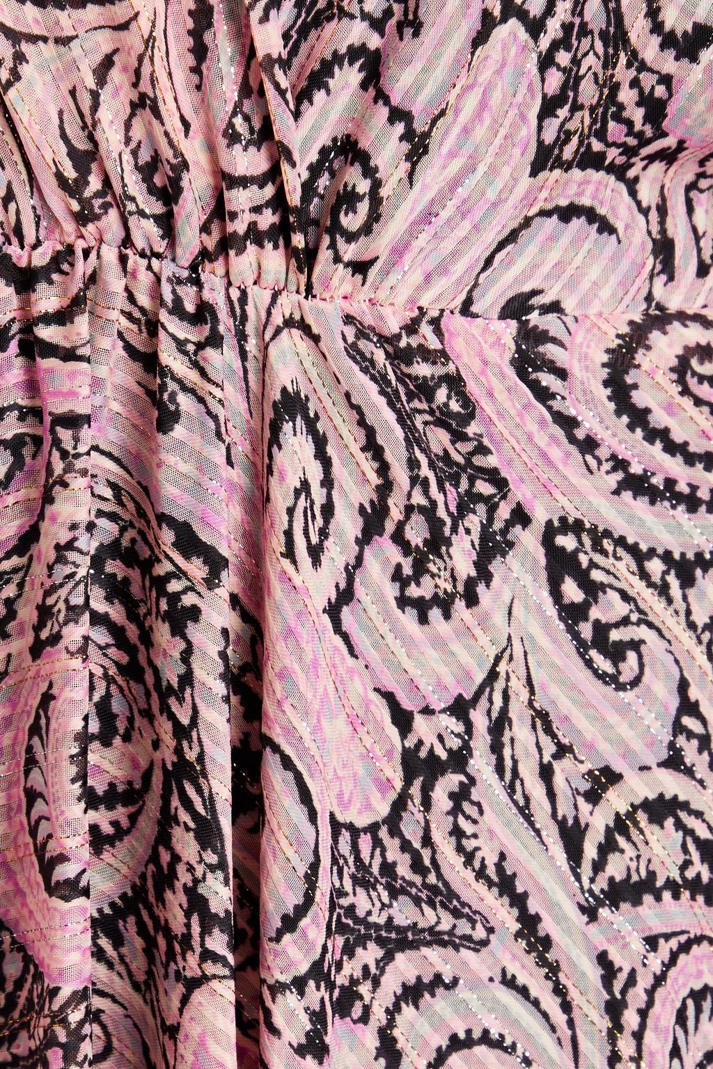 MAJE Metallic paisley-print jacquard maxi dress