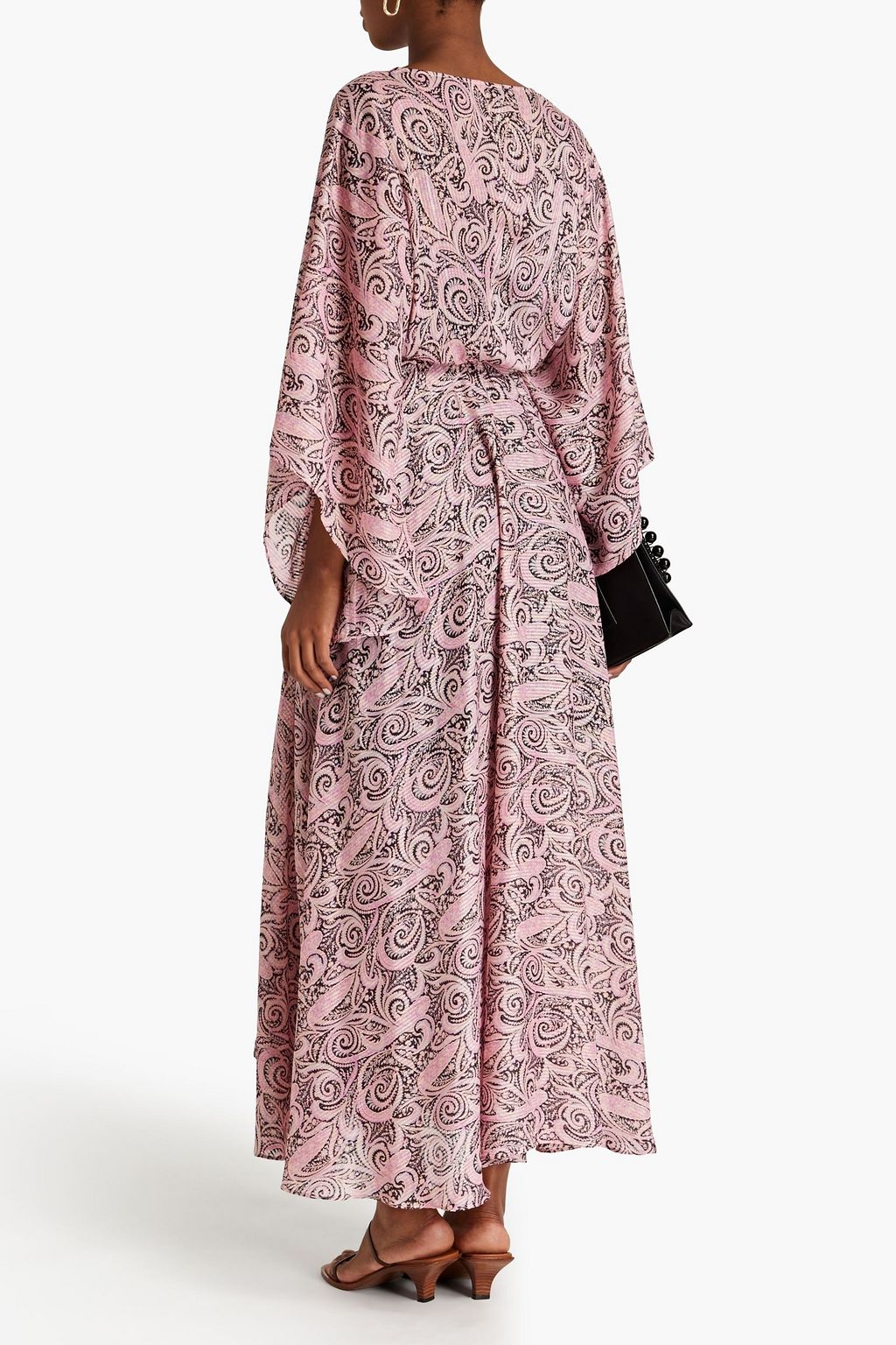 MAJE Metallic paisley-print jacquard maxi dress