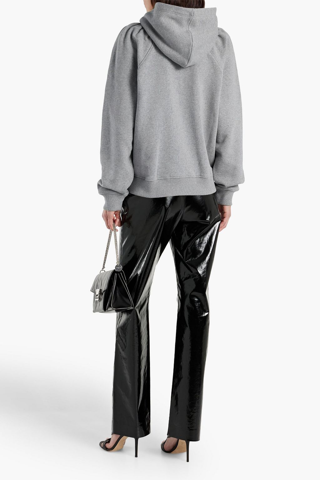 GIVENCHY Embroidered mélange cotton-fleece hoodie