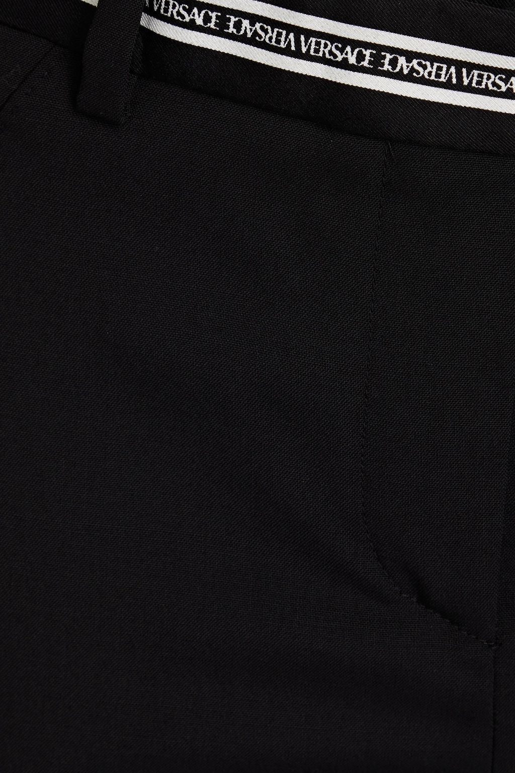 VERSACE Cutout wool-blend straight-leg pants