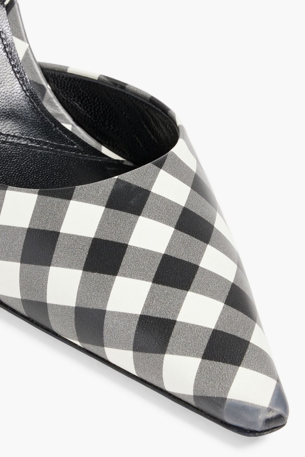 ALEXANDER WANG Grace gingham leather slingback pumps