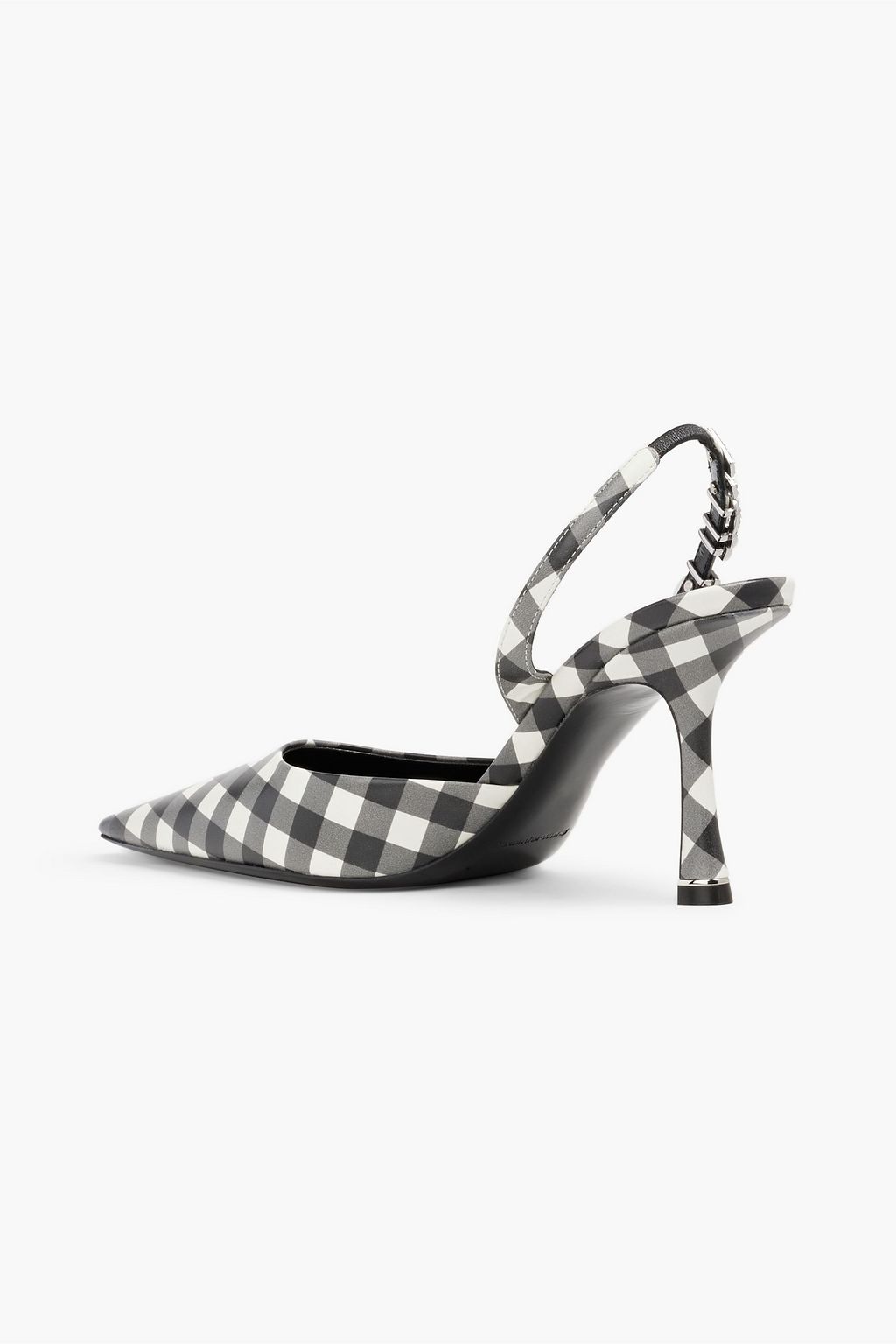 ALEXANDER WANG Grace gingham leather slingback pumps