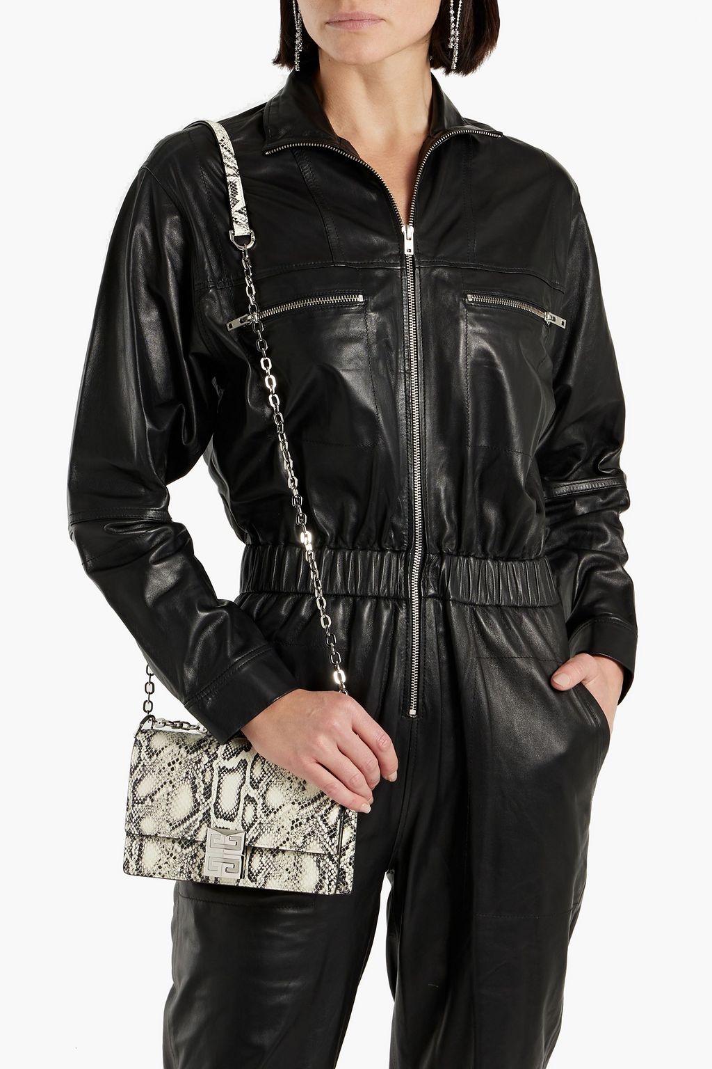 GIVENCHY 4G snake-effect leather shoulder bag