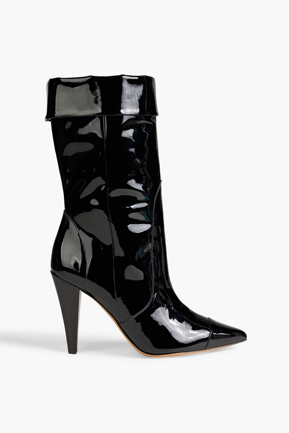 Iro Ully Patent-leather Ankle Boots In Black