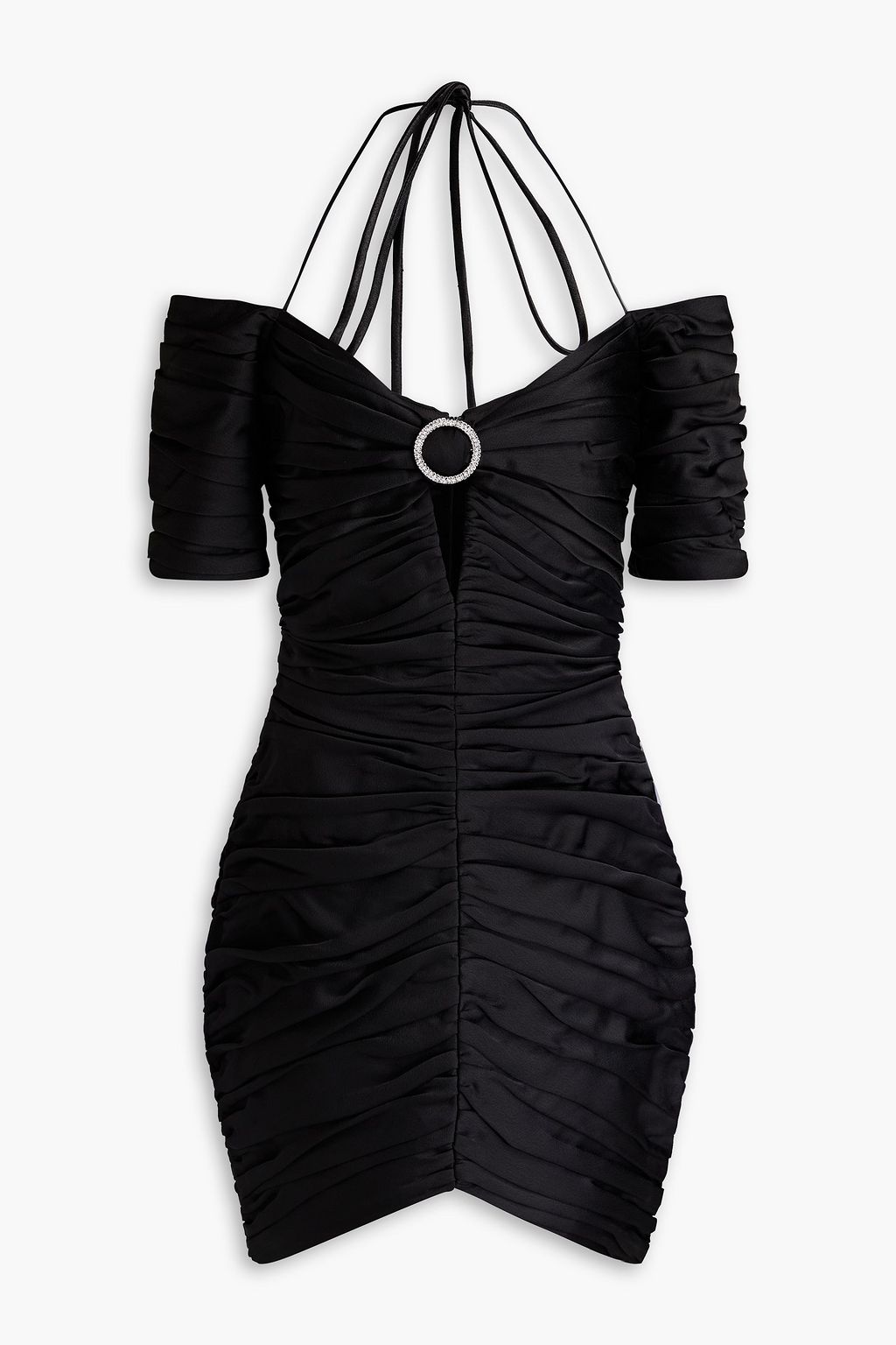 Cold shoulder ruched dress hot sale