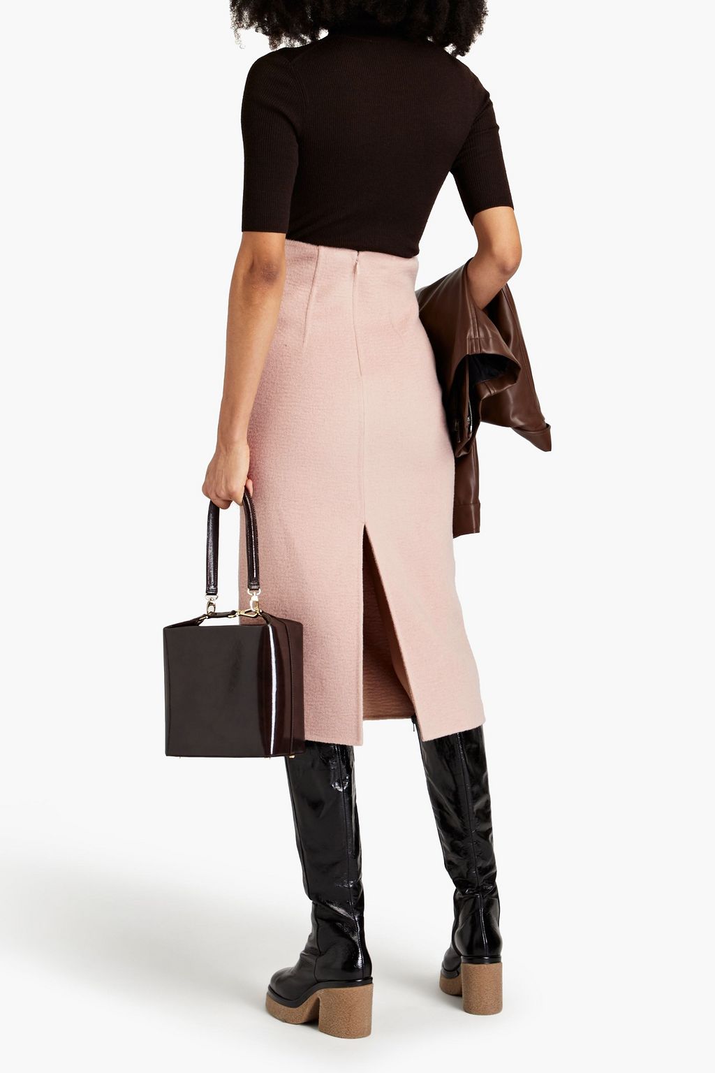 FENDI Camel hair midi pencil skirt