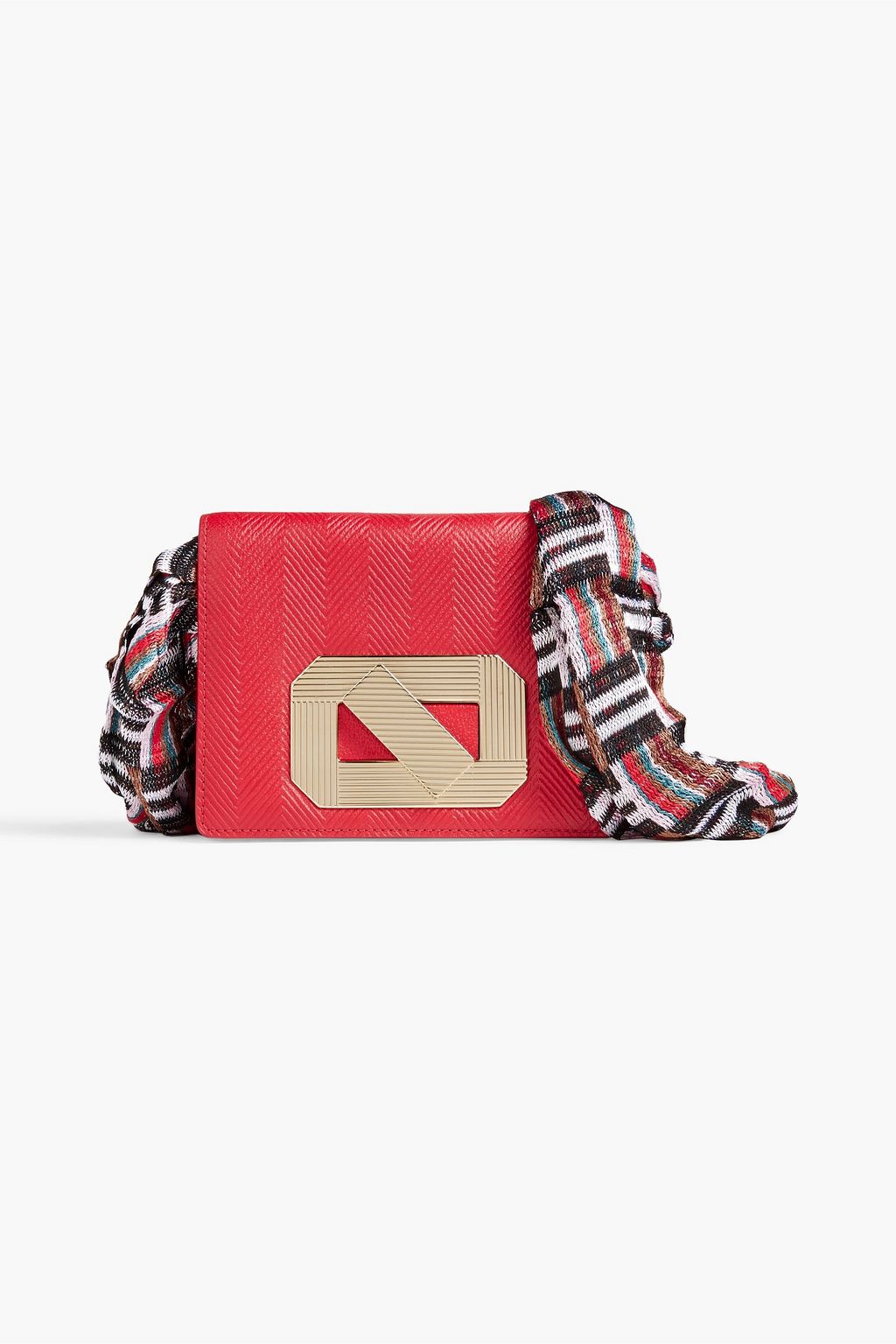 MISSONI Embossed pebbled-leather shoulder bag