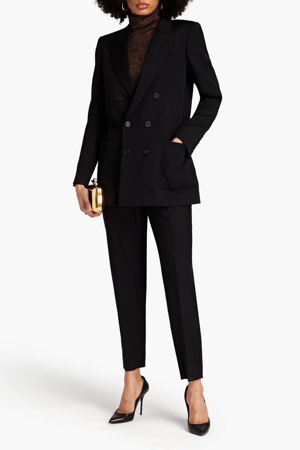 SAINT LAURENT Double-breasted wool-twill blazer