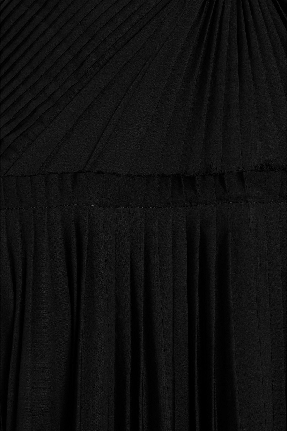 Gabriela Hearst Larkollen Pleated Cotton And Silk-blend Poplin Halterneck Midi Dress In Black