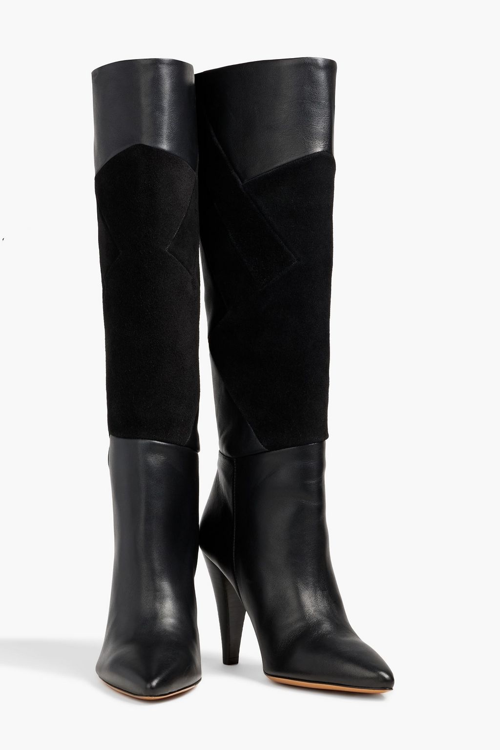 IRO Darson kniehohe Stiefel aus Leder und Veloursleder