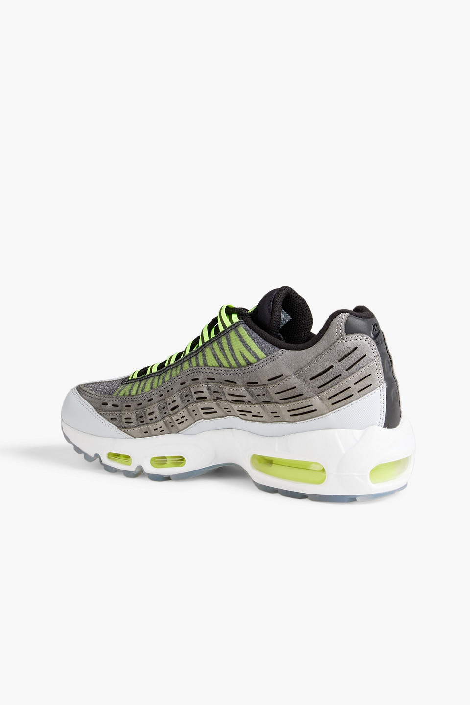 Shop Nike Kim Jones Volt Air Max 95 Mesh And Leather Sneakers In Gray