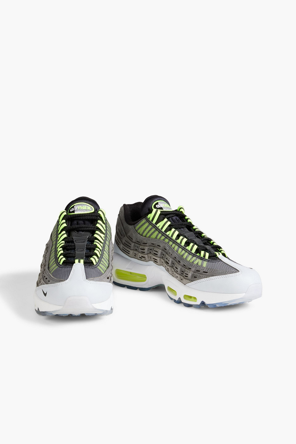 Shop Nike Kim Jones Volt Air Max 95 Mesh And Leather Sneakers In Gray