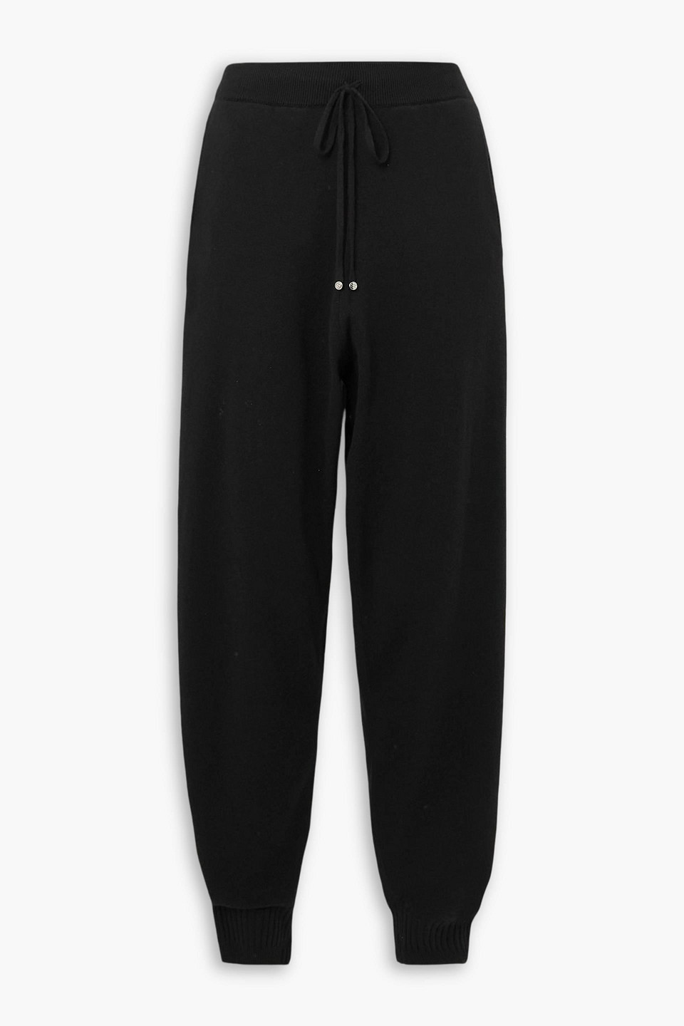 stella mccartney - julia wool tapered track pants - black - xxs