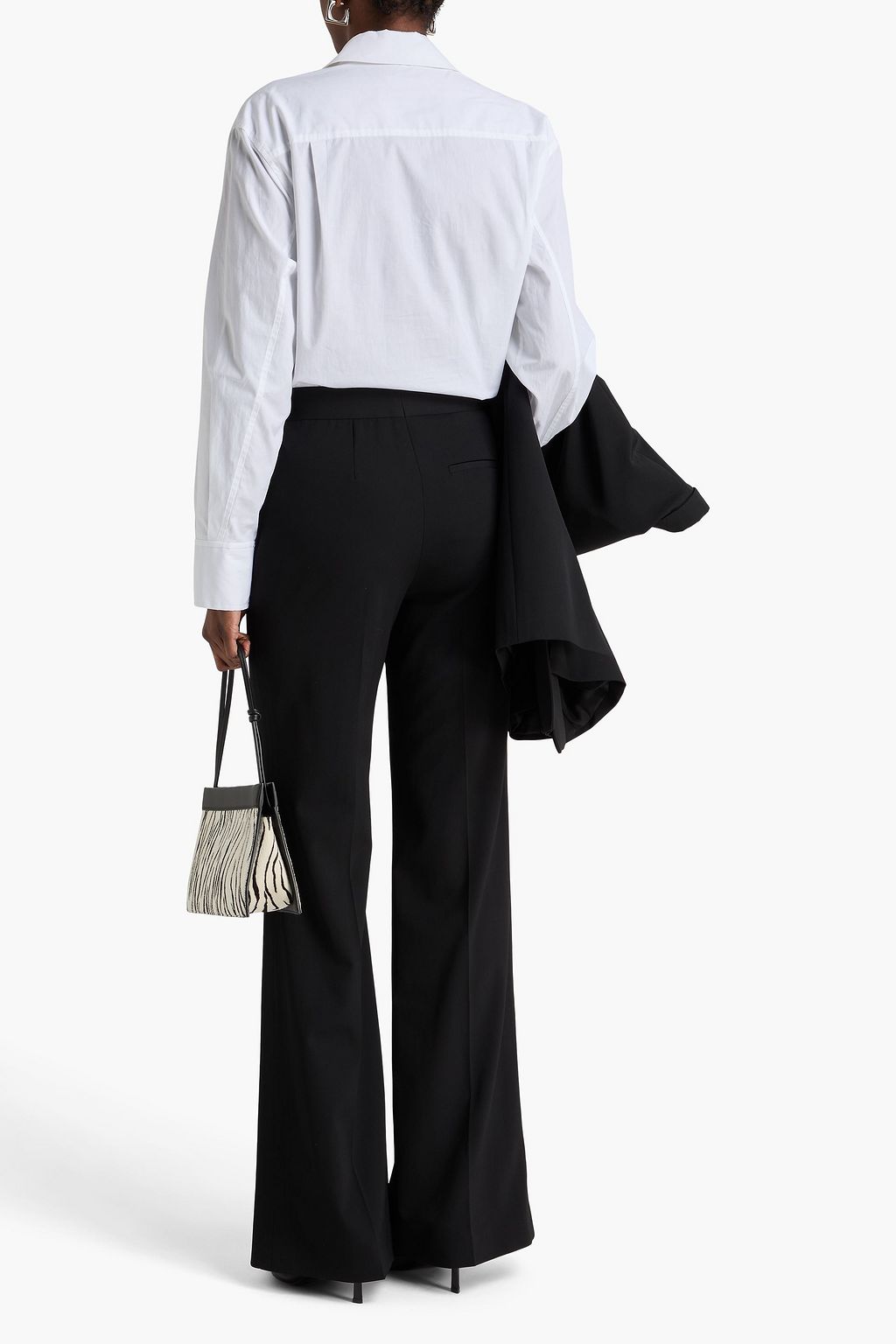 STELLA MCCARTNEY بنطال بأرجل واسعة من التويل ومزيج الصوف