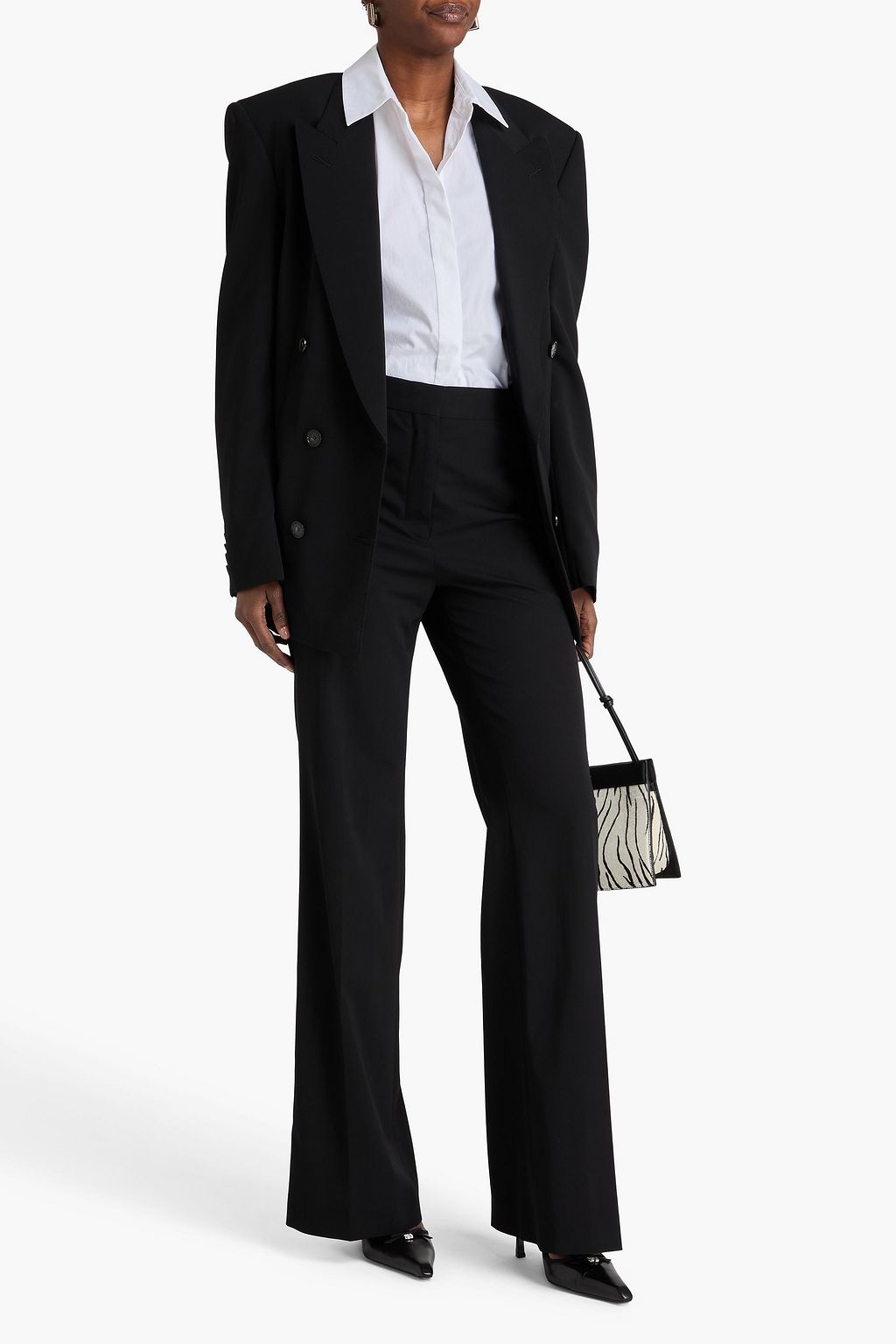 STELLA MCCARTNEY بنطال بأرجل واسعة من التويل ومزيج الصوف