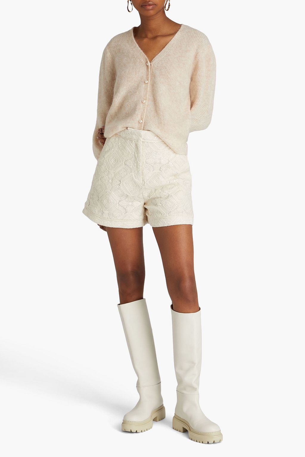 MAJE Ribbed-knit cardigan