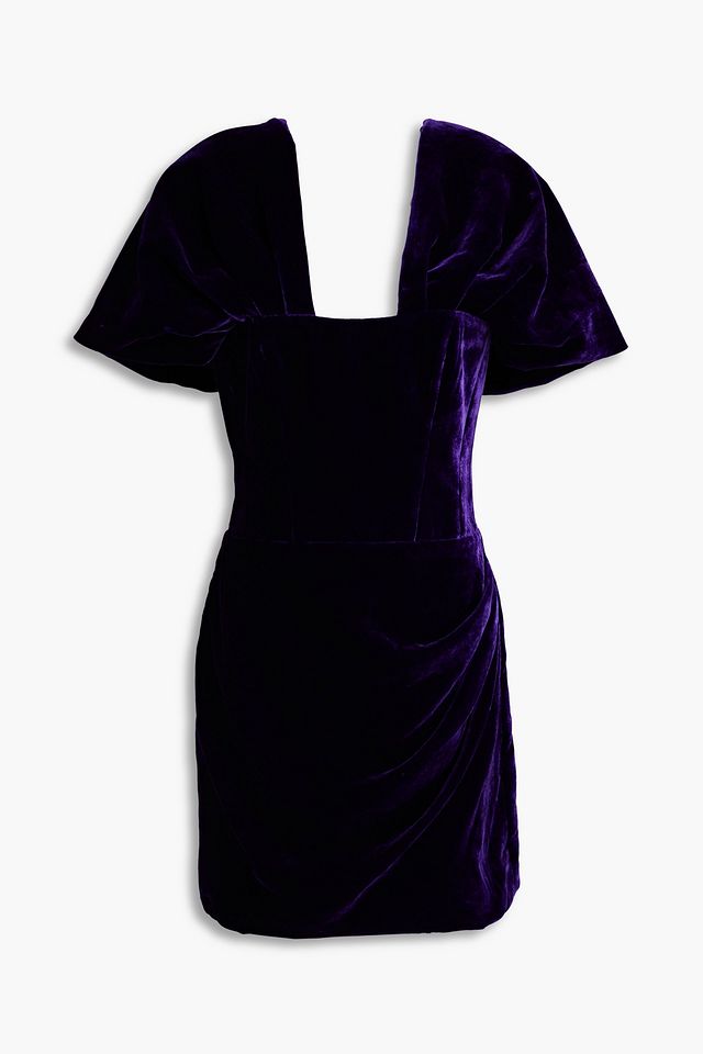 Draped velvet mini dress