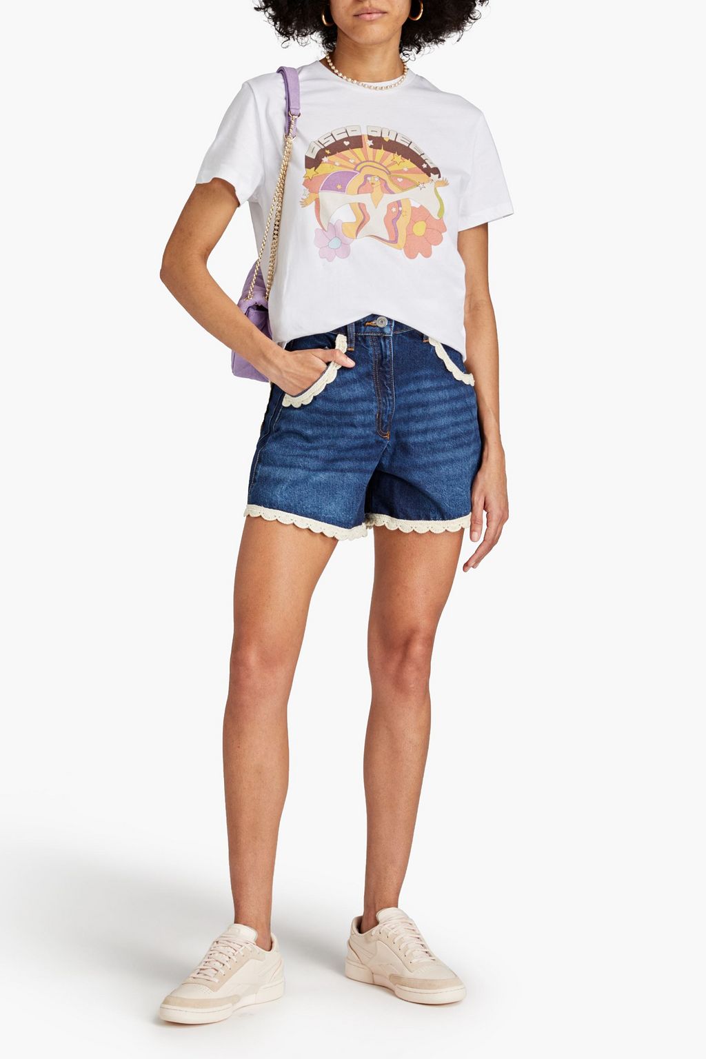 MAJE Printed cotton-jersey T-shirt