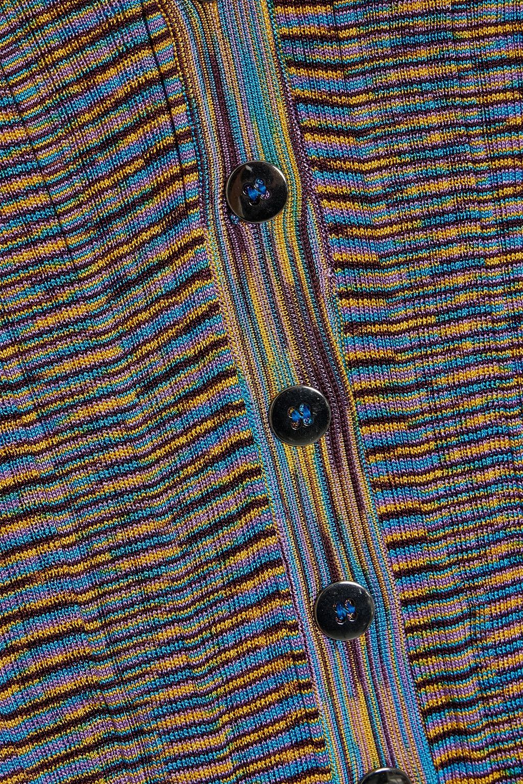 MISSONI Space-dyed ribbed crochet-knit cardigan
