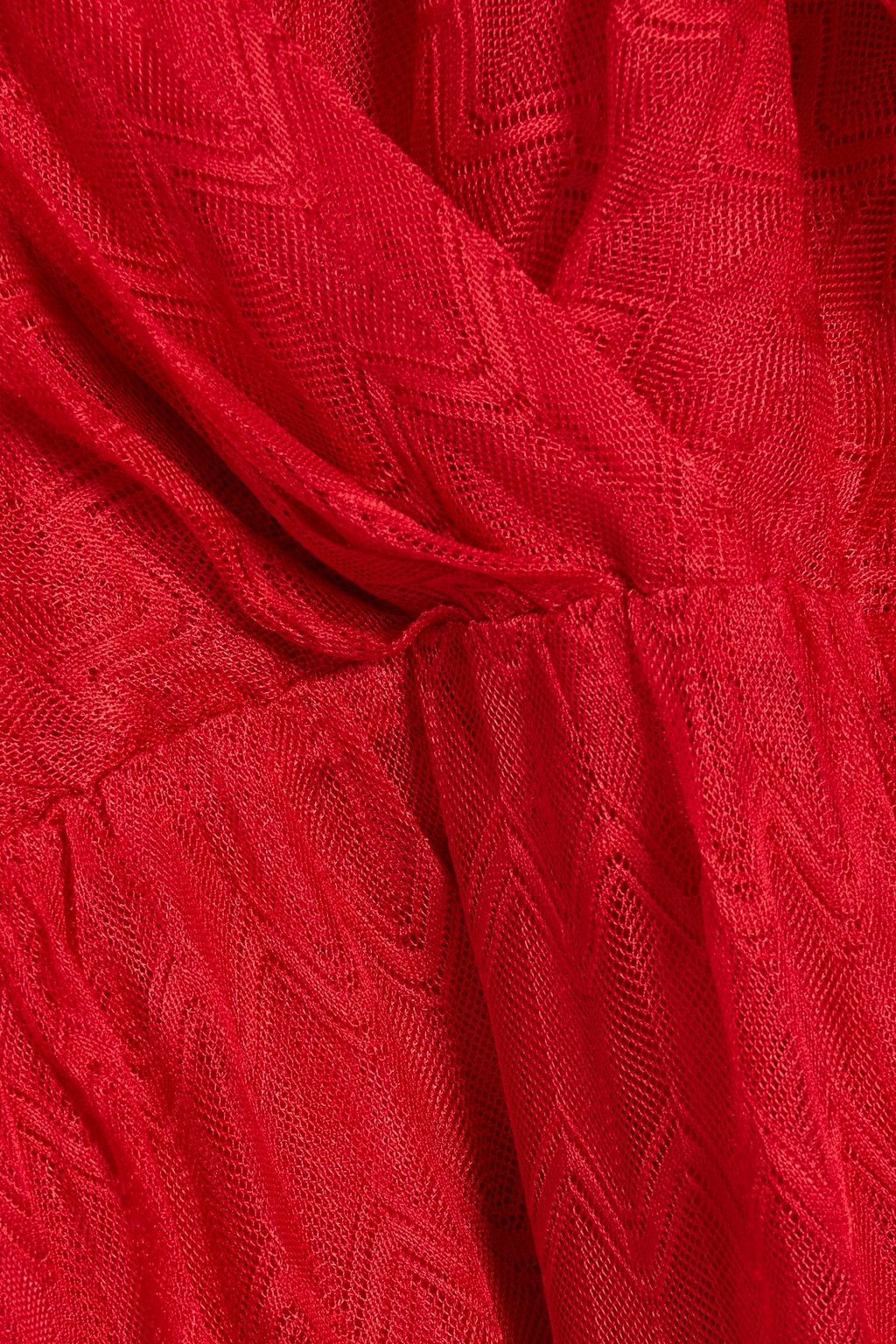 MISSONI 랩 스타일 크로셰 니트 미니 드레스