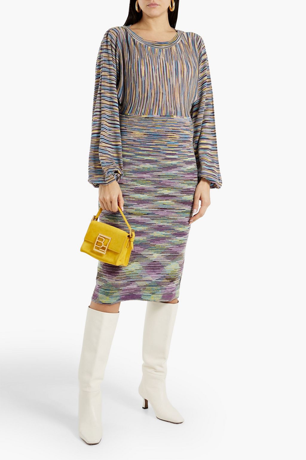 MISSONI Crochet-knit wool-blend dress