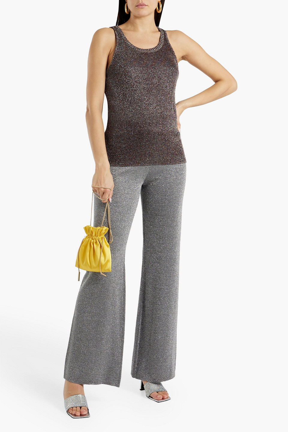 Shop Missoni Metallic Wool-blend Tank In Grape