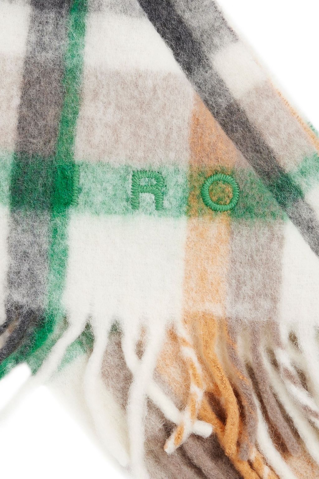 IRO Aura fringed checked alpaca-blend scarf