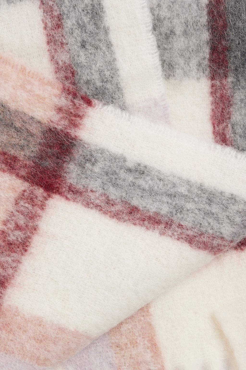 IRO Aura fringed checked alpaca-blend scarf