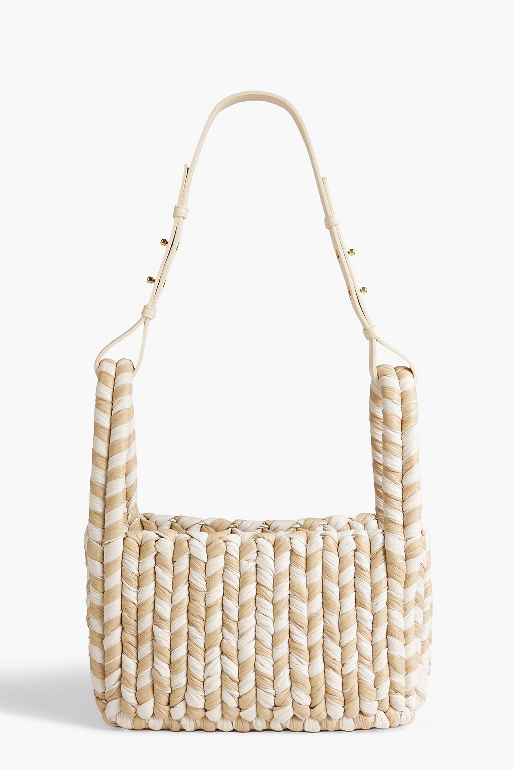 NANUSHKA Busket two-tone woven vegan leather shoulder bag | THE OUTNET