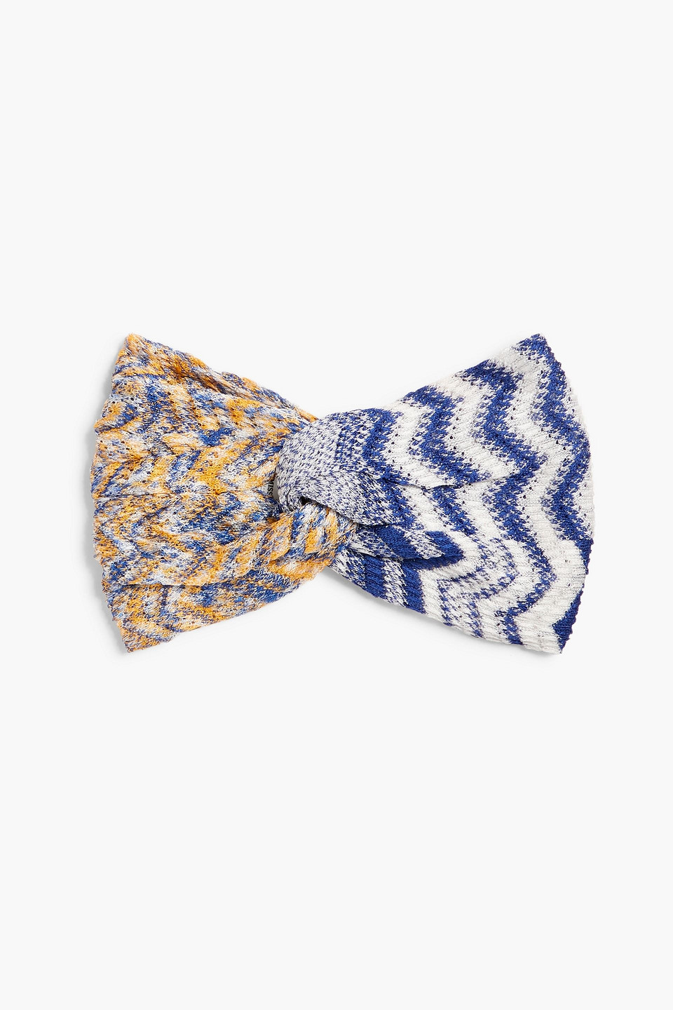 Missoni Twisted Crochet-knit Headband In Blue