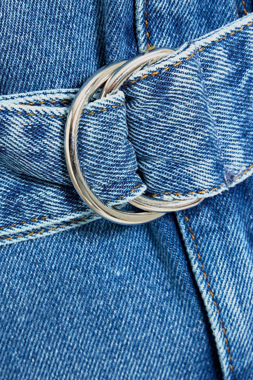 IRO Melay belted denim mini skirt