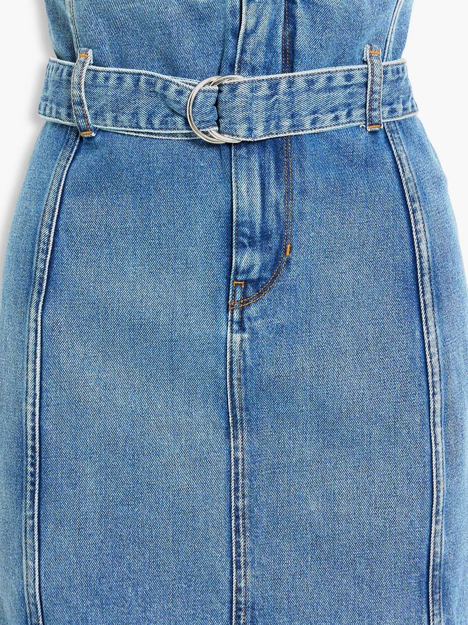 melay belted denim mini skirt