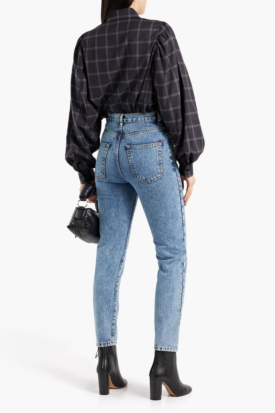 Iro Gismond Acid Washed High-rise Straight-leg Jeans In Mid Denim