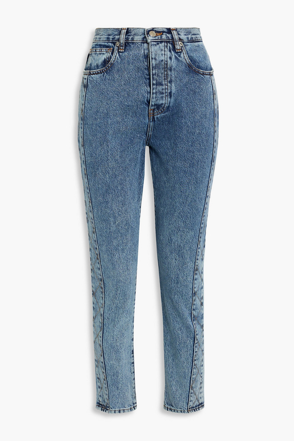 Gismond acid washed high-rise straight-leg jeans
