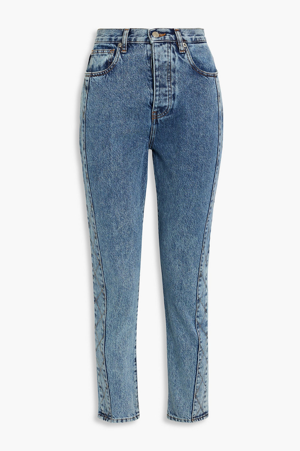 Iro Gismond Acid Washed High-rise Straight-leg Jeans In Mid Denim