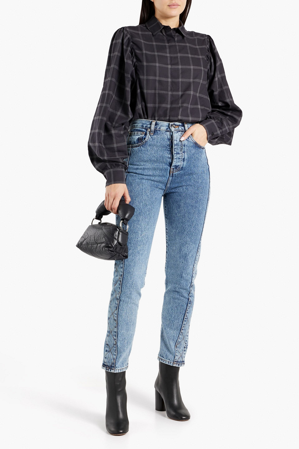 Shop Iro Gismond Acid Washed High-rise Straight-leg Jeans In Mid Denim