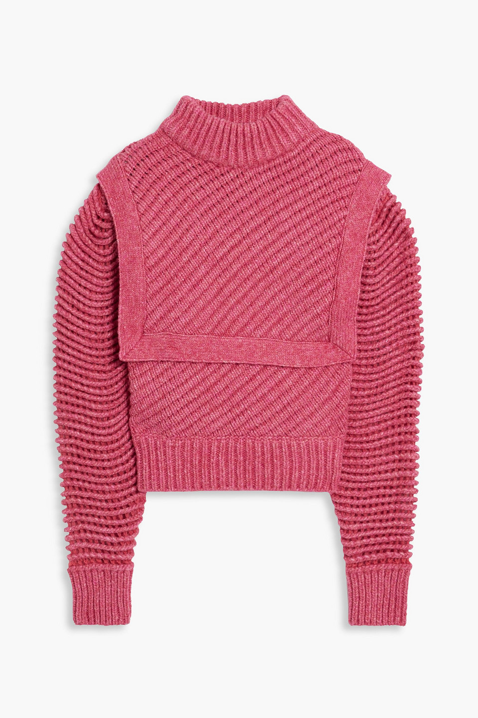 Iro Jalya Mélange Ribbed-knit Turtleneck Sweater In Fuchsia