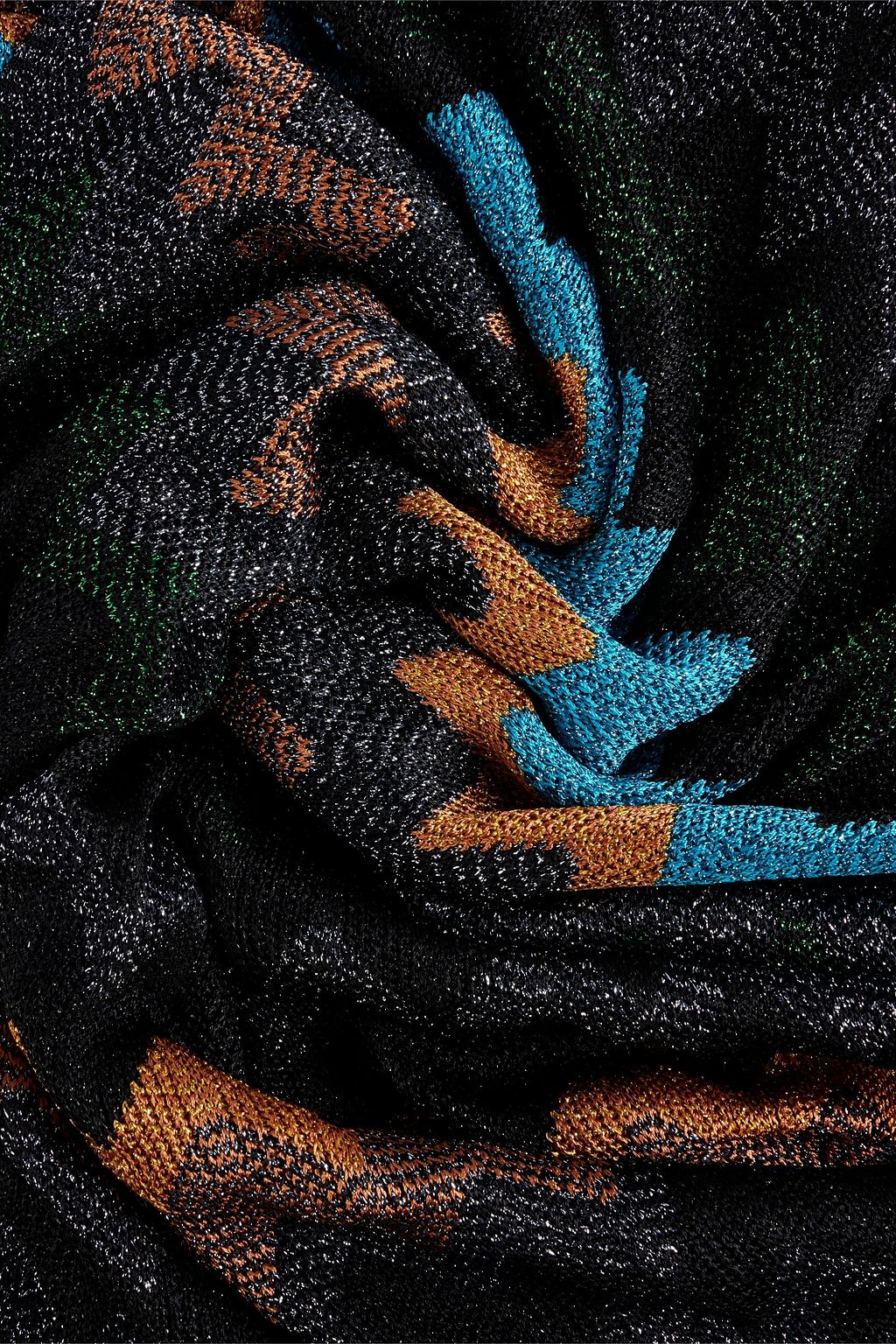 MISSONI Metallic crochet-knit scarf