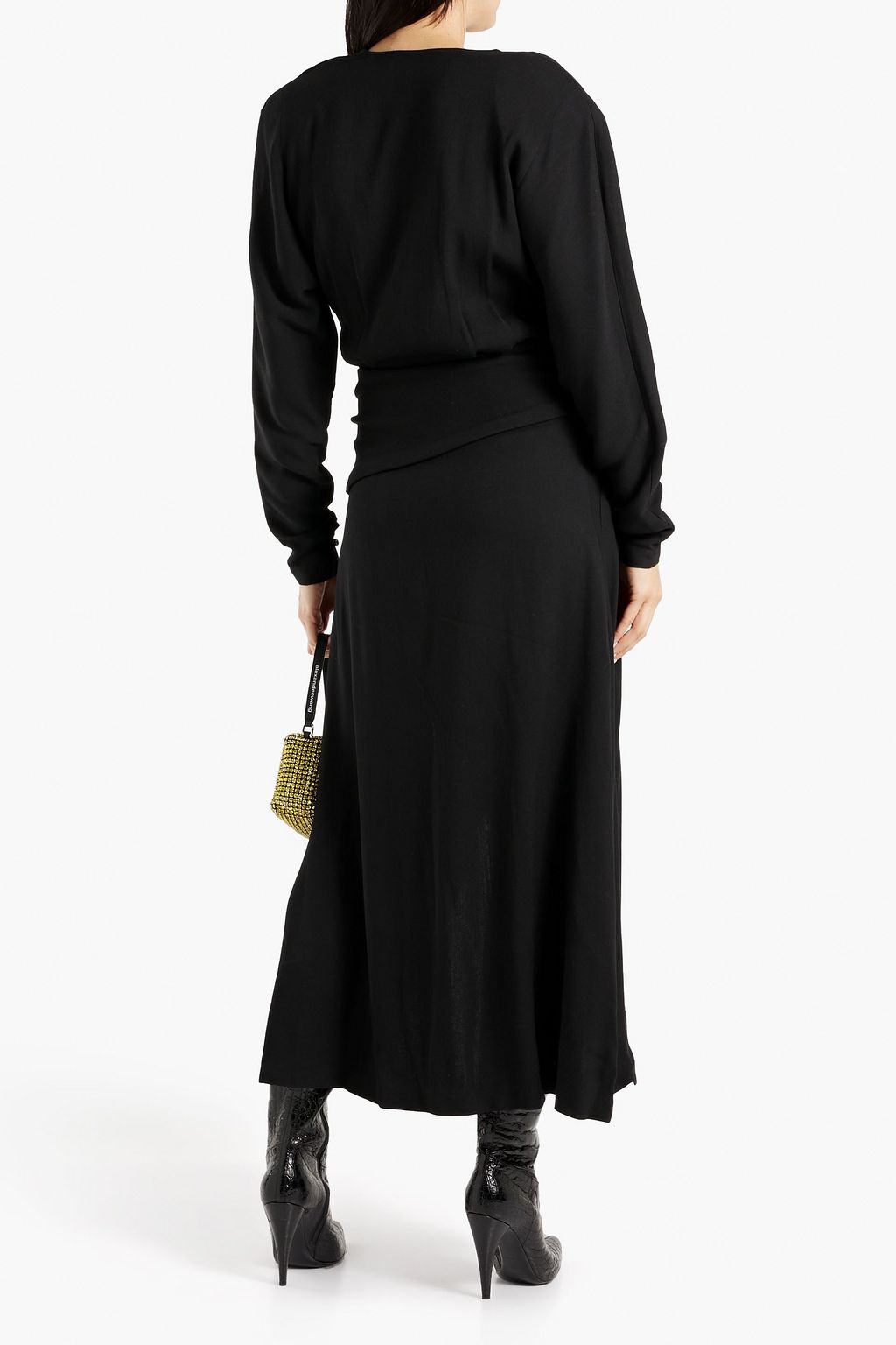 IRO Elmas asymmetric wrap-effect crepe dress