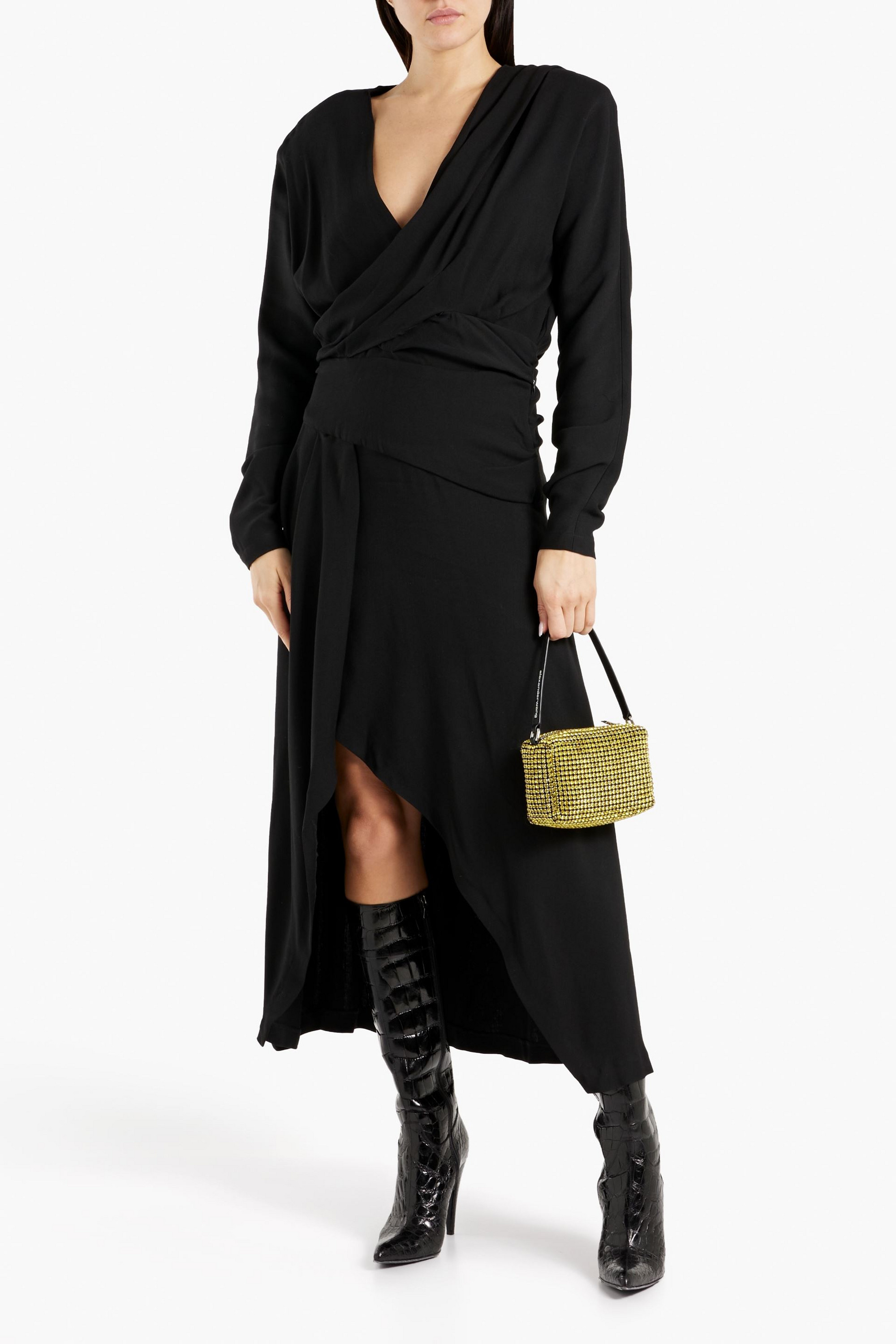 IRO Elmas asymmetric wrap-effect crepe dress