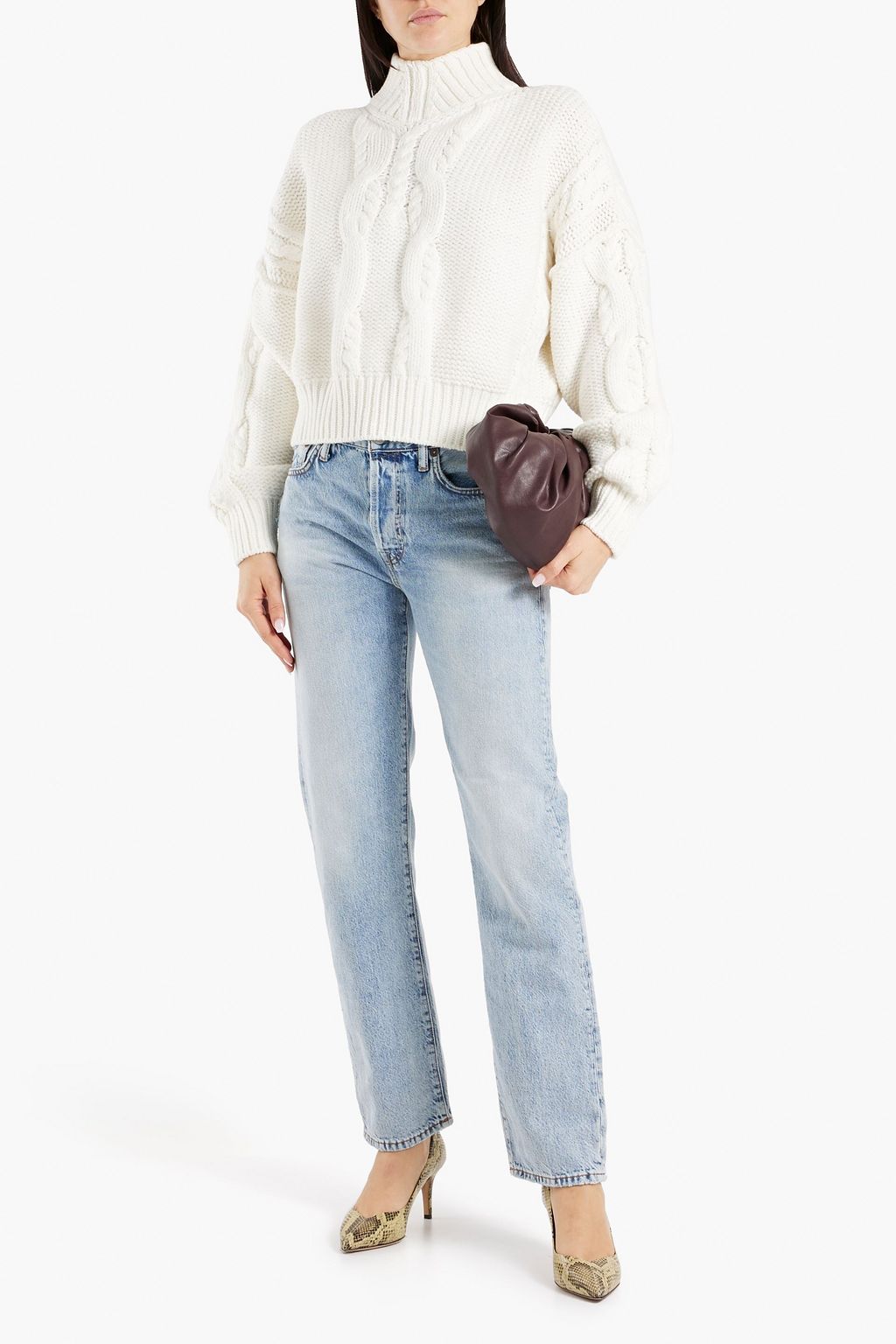 IRO Lyme cable-knit merino wool-blend turtleneck sweater