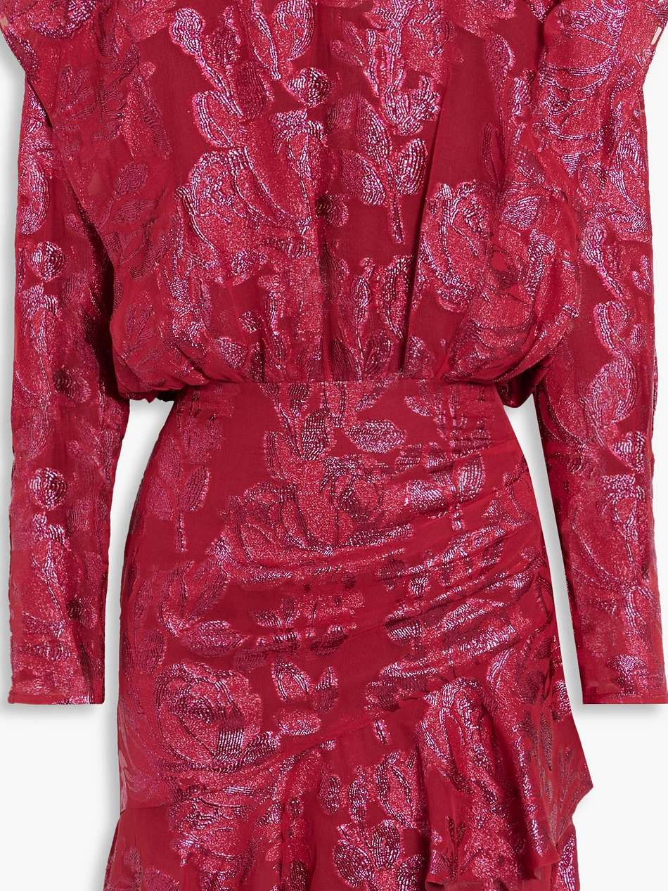 murai metallic fil coupé silk-blend georgette mini dress