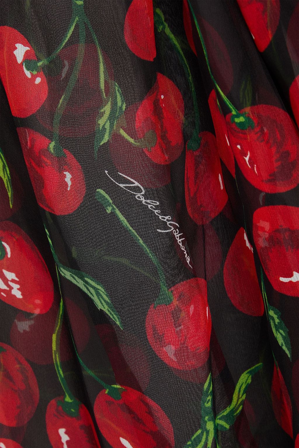 DOLCE&GABBANA Tie-neck printed silk-chiffon blouse