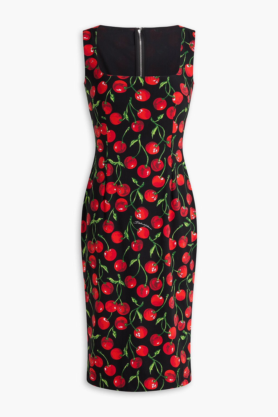 Dolce & Gabbana Printed Jersey Dress In Black