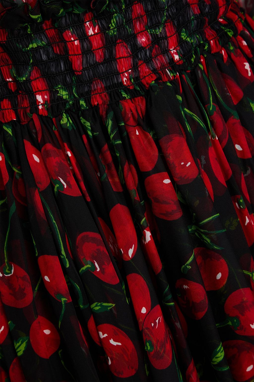 DOLCE&GABBANA Gathered printed silk-chiffon mini dress