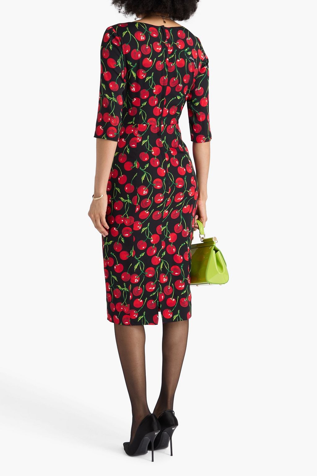 DOLCE&GABBANA Printed silk-blend crepe de chine midi dress
